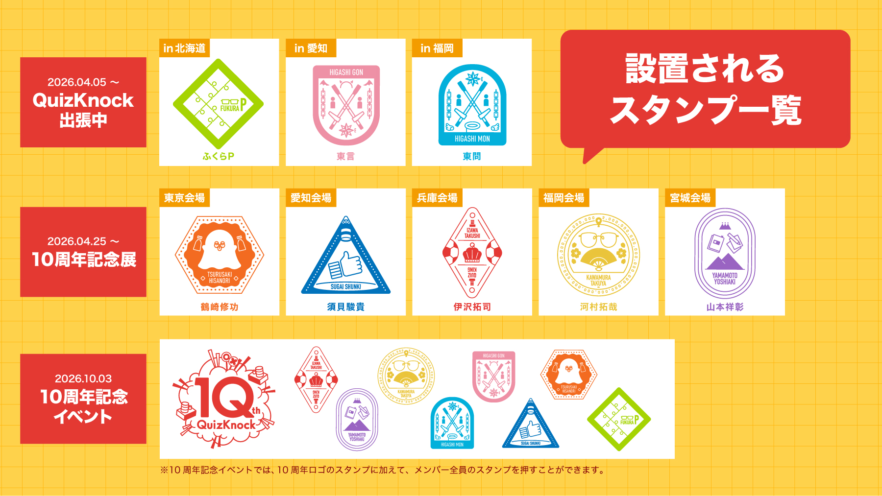 スタンプ設置会場一覧